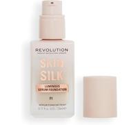 Kalanka-Makeup Revolution, Skin Silk Serum Foundation, Light To Medium Coverage, Contains Hyaluronic Acid, F1, 23ml
