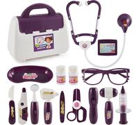 KALANKA-Malette Docteur Enfant mit Stéthoscope, Thermomètres, Seringues, Kit Medecin Enfant 3 Ans, Jeux d'Imitation Cadeau pour Garçon et Fille, Violet