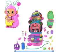 KALANKA-Maman Singe et Son Bébé Coffret avec animaux et 13 accessoires, jouet 2 en 1 sac à main à porter, HWP04