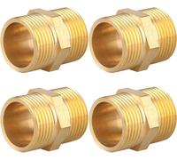 Kalanka-Mamelon Double G1/2"" (Ø 20mm) Laiton Mâle,4 Pièces Mamelon Double Hexagonal G1/2""M/M,Raccord De Jonction 2 X M Raccord Fileté,Double Mamelon Raccords En Laiton Convient Pour L'eau Potable