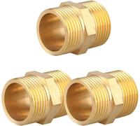 Kalanka-Mamelon Double G3/4"" (Ø 25,7mm) Laiton Mâle,3 Pièces Mamelon Double Hexagonal G3/4""M/M,Raccord De Jonction 2 X M Raccord Fileté,Double Mamelon Raccords En Laiton Convient Pour L'eau Potable