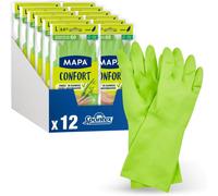 Kalanka-Mapa - Confort - 12 Gants De Ménage Textile Fibres De Bambou - Garde Les Mains Fraiches Et Sèches - 12 Pack De 1 Paire - Taille L