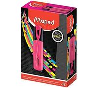 Kalanka-Maped - Boite De 12 Surligneurs Fluo'peps Classic, Coloris Rose - Des Couleurs Éclatantes Pour Surligner Vos Écrits - Pointe Biseautée Permettant De Faire Des Traits De 1 À 5 Mm