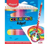 Kalanka-Maped Couleur Oops Color'peps-24 Coloriage Avec Embout Gomme Triangulaire Ergonomique-Pochette De 24 Crayons Effaçables En Résine, 832824