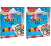 Kalanka-Maped Couleur Oops Color'peps-24 Coloriage Avec Embout Gomme Triangulaire Ergonomique-Pochette De 24 Crayons Effaçables En Résine, 832824 (Lot De 2)