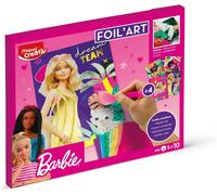KALANKA-MAPED Creativ - Foil'Art Barbie - Activité Foil'art pour Enfants - 4 Cartes Barbie à décorer Grace aux 8 Feuilles métallisées - Dès 5 Ans, Rose