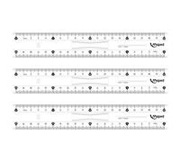 Kalanka-Maped Lot De 3 Règles Plate Double Décimètre Essentials Plastique 20 Cm À Poignée