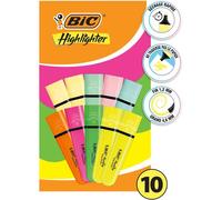 Kalanka-Marking Surligneurs À Pointe Biseautée Et Longue Durée Pour Usage Scolaire Et Professionnel (1.2 Mm-4.6 Mm) - Couleurs Assorties Néon Et Pastel, Boîte De 10