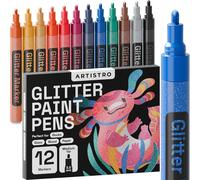 Kalanka-Marqueurs À Paillettes Acryliques, 12 Couleurs, Pointe Moyenne