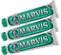 Kalanka-Marvis Classic Strong Mint Lot De 3 Tubes De Dentifrice À La Menthe Poivrée Pour Une Fraîcheur Vivifiante Et Durable, Élimine La Plaque Dentaire Et Les Dépôts Tenaces, Au Fluorure, 3 X 85 Ml