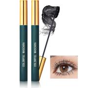 Kalanka-Mascara Waterproof Avec Brosse Ultra-Fine Pour Les Cils Courts, 2pcs Mascara Noir Allongeant Et Volume, Effet Faux Cils, Imperméable Et Durable, Séchage Rapide Smudge-Proof, Cadeau Maquillage