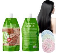 Kalanka-Masque Cheveux Réparateur, Masque Capillaire + 3 Bonnets De Douche, Après-Shampoing Pour Cheveux Nutrition Intense Et Brillance Pour Des Cheveux Doux Et Sans Frisottis (350g, Aloe Vera)