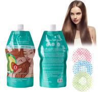 Kalanka-Masque Cheveux Réparateur, Masque Capillaire + 3 Bonnets De Douche, Après-Shampoing Pour Cheveux Nutrition Intense Et Brillance Pour Des Cheveux Doux Et Sans Frisottis (350g, Avocat)