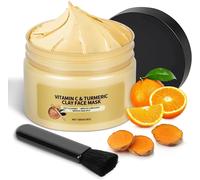 Kalanka-Masque D'argile Au Curcuma Et À La Vitamine C, Masque Nettoyant En Profondeur, Mas-Que Visage Au Curcuma, Améliore Les Points Noirs, L'acné, Les Taches Brunes Unifie Le Teint, 120g