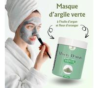 Kalanka-Masque D'argile Verte Bio 300g ¿ Soin Visage & Corps À L'huile D'argan ¿ Purifiant, Anti-Acné, Peau Grasse ¿ Exfoliant Naturel, Gommage Visage & Masque Hydratant Femme & Homme