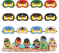 Kalanka-Masque De Dessin Animé Superman, 12 Pièces Masques De Surhomme De Bande Dessinée En Feutre Décorations De Fournitures De Fête, Masques De Ninja Pour Les Fêtes D'anniversaire, Halloween