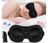 Kalanka-Masque De Nuit, 2 Pairs Bouchon D'oreille, Masque De Sommeil 3d Masque De Voyage Anti-Lumière Cache Yeux Pour Dormir Réglable Pour Homme Femme Yoga