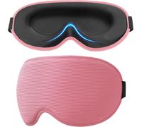 Kalanka-Masque De Nuit, 3d Masque De Sommeil 100% Anti-Lumière, Zéro Pression Oculaire&design Elargi Sur Le Côté, Ultra-Douce&confortable Avec Bande Réglable, Cache Yeux Pour Dormir,Rose