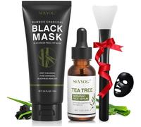 Kalanka-Masque De Points Noirs Masque Peel Off Blackhead Remover Au Charbon Dissolvant Les Points Noirs Avec Sérum Arbre À Thé, Nettoyage En Profondeur Purifiant, Acné, Rétrécissement Des Pores(100g+