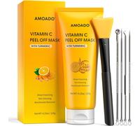 Kalanka-Masque Peel-Off À La Vitamine C Et Au Curcuma, Masque Anti-Points Noirs Pour Hommes Et Femmes, Masque Facial Pour Les Points Noirs, Contrôle Des Pores Et Du Sébum Avec Extracteur De Boutons E