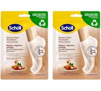 KALANKA-Masque Pieds à l'Amande et au Miel pour peaux sèches - En 20 minutes - Chaussettes de soin hydratantes, non grasses et faciles à utiliser - Masques et emballage recyclables - 1 paire (Lot de