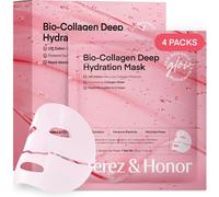 Kalanka-Masque Visage Collagène Korean Skincare: 4 X 33g Real Deep Bio-Collagen Mask - Effet Glass Glow, Réduction Des Pores, Fermeté & Élasticité, Anti-Rides - Peau Lisse & Lumineuse, Sans Parfum