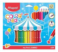 Kalanka-- Maxi Crayons De Couleur Color'peps - Premiers Crayons De Coloriage Pour Bébé +2 Ans - Boîte De 24 Crayons De Couleurs Jumbo En Bois Certifié Fsc