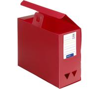 Kalanka-Maxi Doc - Boîte De Classement Boite De Rangement Boite Archive En Plastique Polypropylène - Boite Grande Capacité - Dos 120 Mm - Rouge