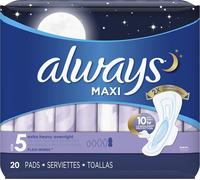 Kalanka-Maxi Overnight Extra Heavy Flow With Wings, Unscented Pads 20 Count (Pack Of 2) By (English Manual)