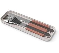 Kalanka-Mb Slim Box - Trio Couteau - Rosa Moka - Les Couverts Lunch Box Adaptés Aux Bentos Mb Original Et Mb Square - Couverts Nomades Inox Avec Fourchette, Cuillère Et Couteau