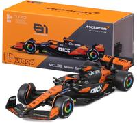 KALANKA-- McLaren MCL38#81 Oscar Piastri, échelle 1:43, modèle réduit Diecast avec Casque et vitrine, livrée Officielle 2024, détails réalistes, Licence Officielle McLaren, âge 14+