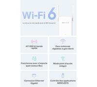 KALANKA-ME60X TP-Link Repeteur WiFi 6, Amplificateur WiFi AX1500 Mbps, Repeteur WiFi Puissant, Compatible avec Les Box Internet, Profitez sans Changer Votre Box