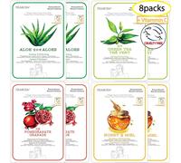 Kalanka-Mearosa Masque Facial En Feuille Korean Skincare De Qualité Supérieure Vitamine C Collagène Essence Peau Sensible (Paquet De 8 Feuilles)