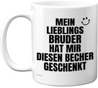 KALANKA-Mein Lieblings Bruder Tasse Schwester Geschenk ¿ Lustige Geburtstagsgeschenke für Schwester, Geschenkidee ¿ 11oz Kaffeetasse Keramik, Spülmaschinenfest, Geschenk von Bruder