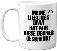 KALANKA-Meine Lieblings Oma Tasse Enkel Enkelin Geschenk ¿ Lustige Geburtstagsgeschenke für Enkel Enkelin, Geschenkidee ¿ 11oz Kaffeetasse Keramik, Spülmaschinenfest, Geschenk von Oma