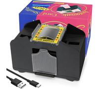 KALANKA-Melangeur de Carte Électronique 4 Jeux, USB/Batterie Automatique Mélangeur Carte pour Poker, UNO, Skip Bo Skyjo Card Shuffler