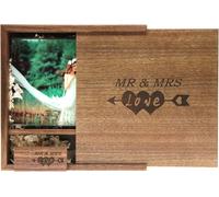 Kalanka-Memoria Usb De Madera Con Láser Grabada Por Mr & Mrs Design - 64gb Memoria Usb De Memoria Usb De Madera Con Caja De Madera De Fotografía (170 * 170 * 35 Mm) Para Novia, Novio (Nogal De 64 Gb)