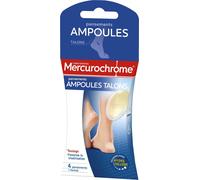 Kalanka-Mercurochrome - Pansements Ampoules Talons - 4 Unités - Technologie Hydrocolloïde - Soulage La Douleur - Facilite La Cicatrisation - Résistant À L'eau