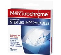 Kalanka-Mercurochrome - Pansements Stériles Imperméables Transparents - Boite De 10 Pansements Stériles Imperméables - Compresse Intégrée Avec Voile Anti-Adhérent - 10 Cm X 7 Cm