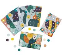 KALANKA-- Mes Premières Mosaïques en Bois - Jouet d'Eveil - 6 Cartes Perforées et 38 Pions en Bois - Apprentissage des Couleurs et Motricité - Peinture à l'Eau - Dès 2 Ans, J08277