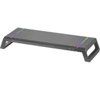 KALANKA-MGS-ONE Noir, Support Moniteur Chroma RGB, Taille Ajustable, Support Smartphone et Tablette, USB 2.0 en Façade