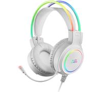 KALANKA-MHRGB, Casque Gaming, Éclairage 360º, Son Ultra-BASS 3D, Microphone Réduction de Bruit, Ultra-léger, Windows/PS4/PS5/XBOX ONE/XBOX SERIES XS/Mac/Switch/Switch 2/Smartphone/Tablette, Blanc