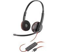 KALANKA-Micro-casque filaire Poly Blackwire 3220 ¿ Microphone antibruit ¿ Conception binaurale ¿ Connexion à un PC/Mac via USB-C ou USB-A ¿ Fonctionne avec Teams, Zoom