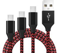 KALANKA-Micro USB Cable [2M/3 Pack], Micro Pair Male USB 2.0A Cable, Android Micro USB Fast Charging Cable Data Transfer Speed 480Mbps, Compatible with Samsung Galaxy S7 S6, Sony, LG