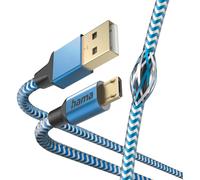 KALANKA-Micro-USB Reflective Cable (USB-A 2.0 Male to Micro-USB Charging and Data Transfer Cable, Aluminium Plug, Anti-Twist Reflective Cord, Braided Nylon Sheath, 1.5 m) Blue