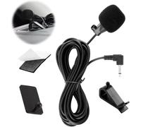 KALANKA-Microphone de 3,5 mm Micro Externe Mic Compatible avec JVC Kenwood Sony Alpine pour Unité Principale Microphone avec Pince en U, Autocollant de Fixation, Plug-and-Play, câble de 3 m