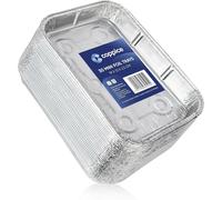 KALANKA-Mini Barquettes Aluminium 19x13x2,5 cm - Lot de 30 Jetables, Cuisson, BBQ, Congélation, Four, Micro-ondes, & Friteuse à air Aluminium Alimentaire Recyclable, Réutilisable