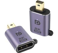 KALANKA-Mini DP Auf DP Adapter 8K@60Hz Mini DP 1.4 Stecker Auf DisplayPort 1.4 Buchse Erweiterung Anschlus, mit LED-Licht und Aufhängeloch, für Tablet MacBook Surface Laptop HDTV Monitore 2Pcs