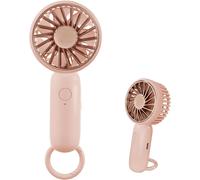 KALANKA-Mini-Handheld-Ventilator, leistungsstarker Desktop- mit Schnalle, leichter USB-Ventilator, geeignet f ür modische Frauen, Männer, Innen - und außenbereiche (Couleur rose)