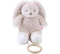 KALANKA-- Mini Peluche Musicale Bali - Doudou en Coton Bio + Anneau en Bois - Éveil Musical - Cadeau Bébé